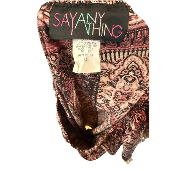 Sayani Thing Blouse Top Womens Medium Multicolor Floral Ruffle Boat Neck - Picture 8 of 8